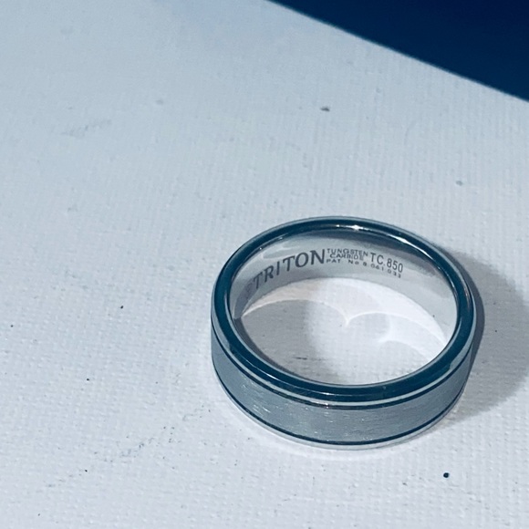 Men's Tungsten Carbide Ring, 6mm Comfort Fit Wedding Band - Picture 2 of 7